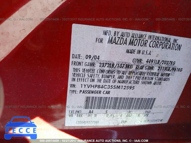 2005 Mazda 6 I 1YVHP84C355M12595 image 8