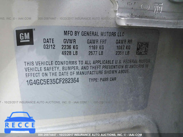 2012 Buick Lacrosse 1G4GC5E35CF282364 image 8