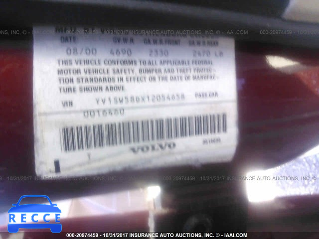 2001 Volvo V70 2.4T YV1SW58DX12054658 image 8