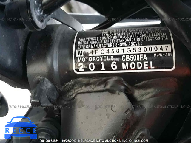 2016 HONDA CB500 FA - ABS MLHPC4501G5300047 image 9