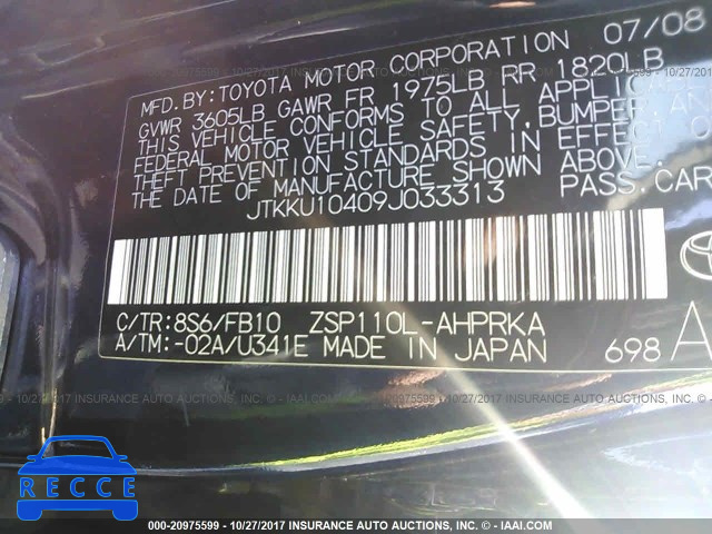 2009 TOYOTA SCION XD JTKKU10409J033313 image 8