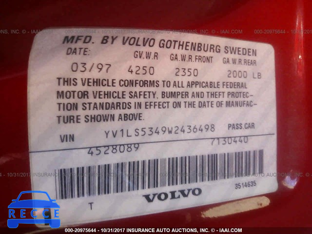 1998 Volvo S70 T5 TURBO YV1LS5349W2436498 зображення 8