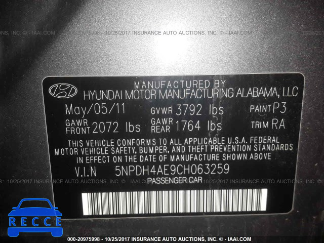 2012 Hyundai Elantra 5NPDH4AE9CH063259 Bild 8