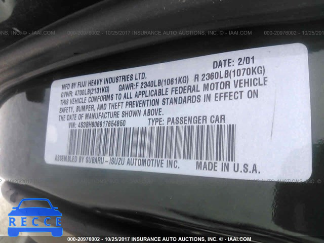 2001 Subaru Legacy OUTBACK H6 3.0 LL BEAN 4S3BH806917654850 image 8