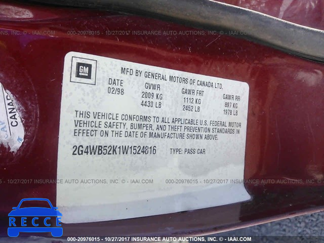 1998 Buick Regal LS 2G4WB52K1W1524816 image 8