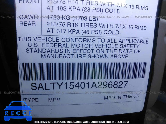 2001 LAND ROVER DISCOVERY II SE SALTY15401A296827 Bild 8
