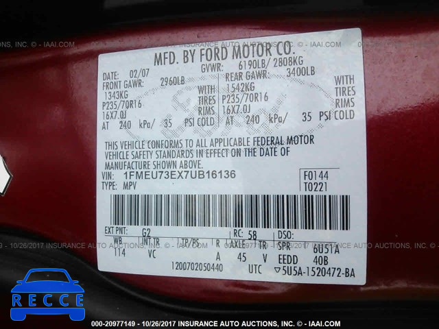2007 Ford Explorer 1FMEU73EX7UB16136 image 8