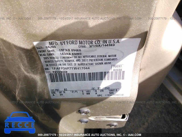 2000 Ford Focus 1FAFP36P7YW417044 image 8