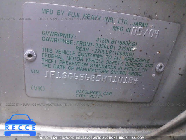 2005 Subaru Forester JF1SG65685H710184 image 8