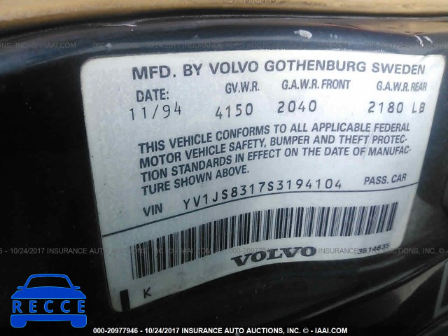 1995 Volvo 940 YV1JS8317S3194104 Bild 8