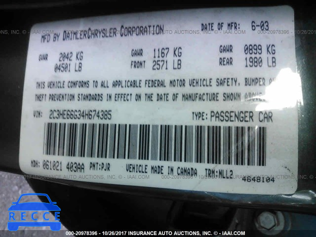 2004 Chrysler 300M 2C3HE66G34H674385 image 8