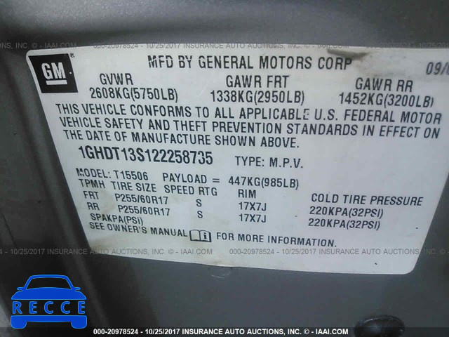 2002 Oldsmobile Bravada 1GHDT13S122258735 image 8