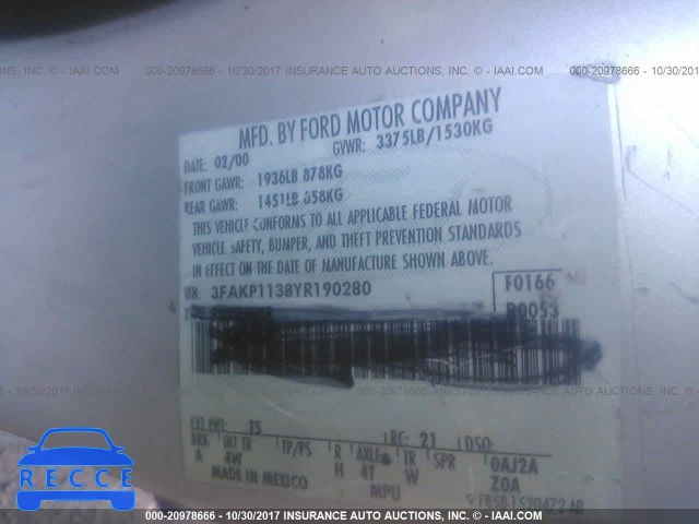2002 Ford Escort ZX2 3FAFP11342R217693 Bild 8
