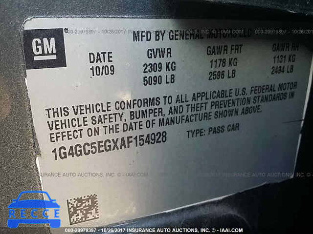 2010 Buick Lacrosse 1G4GC5EGXAF154928 image 8