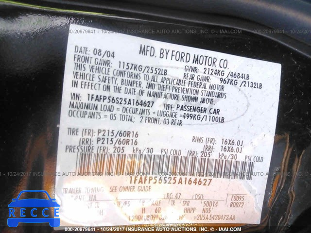 2005 Ford Taurus 1FAFP56S25A164627 image 8