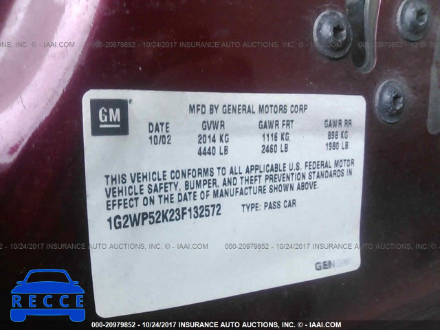 2003 PONTIAC GRAND PRIX GT 1G2WP52K23F132572 image 8
