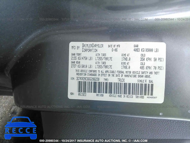 2006 Dodge RAM 2500 3D7KR28C66G286228 image 8