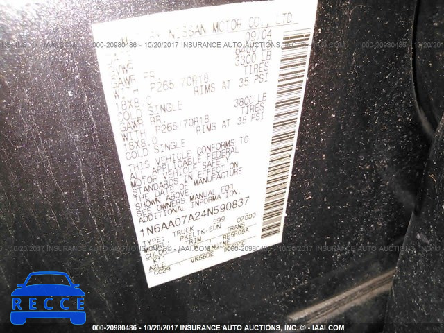 2004 Nissan Titan 1N6AA07A24N590837 image 8