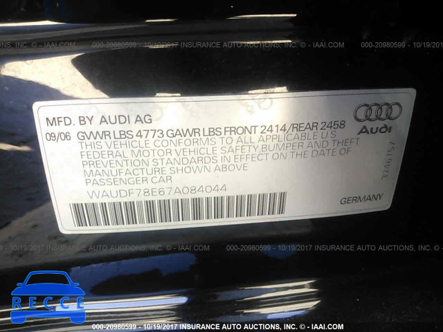 2007 Audi A4 2.0T QUATTRO WAUDF78E67A084044 зображення 8