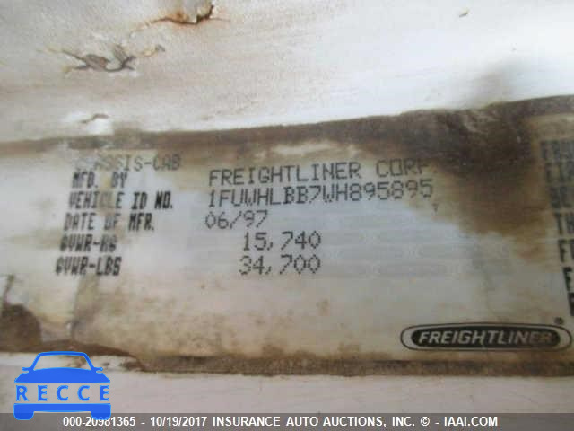 1998 FREIGHTLINER MEDIUM CONVENTIONAL FL70 1FUWHLBB7WH895895 image 9