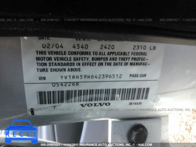 2004 Volvo S60 2.5T YV1RH59H642396512 Bild 8