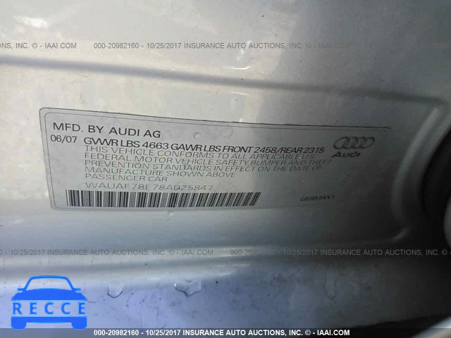 2008 Audi A4 2.0T WAUAF78E78A025847 image 8