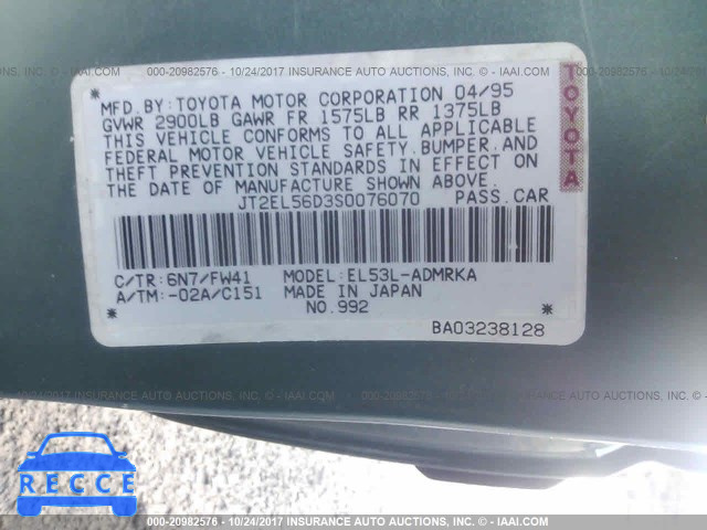 1995 Toyota Tercel DX JT2EL56D3S0076070 image 8