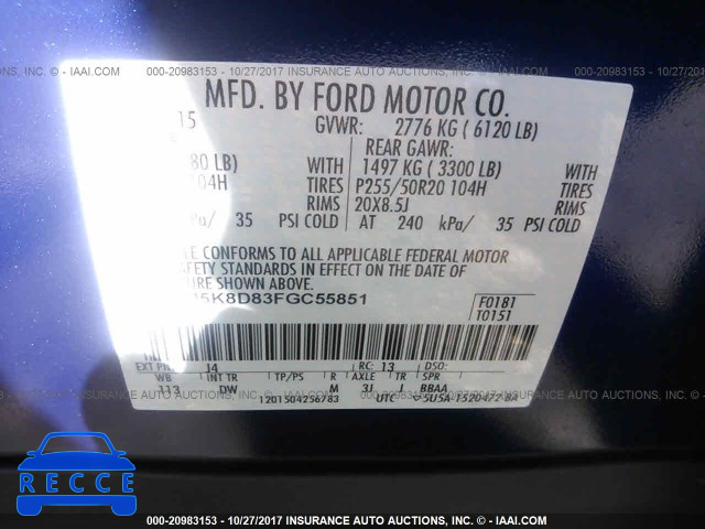 2015 Ford Explorer 1FM5K8D83FGC55851 Bild 8