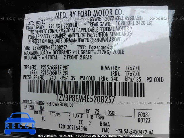 2014 Ford Mustang 1ZVBP8EM4E5208257 image 8
