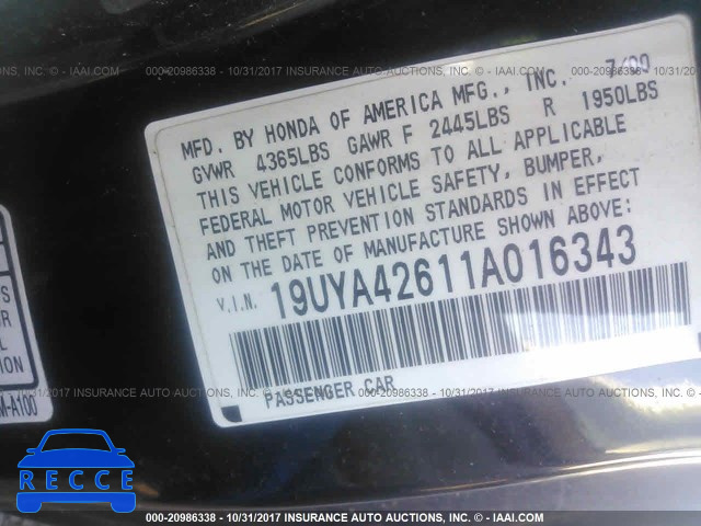 2001 Acura 3.2CL 19UYA42611A016343 image 8