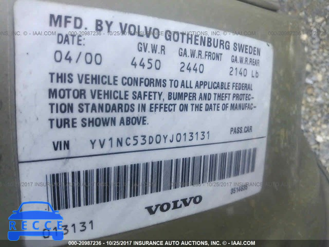 2000 Volvo C70 YV1NC53D0YJ013131 image 8