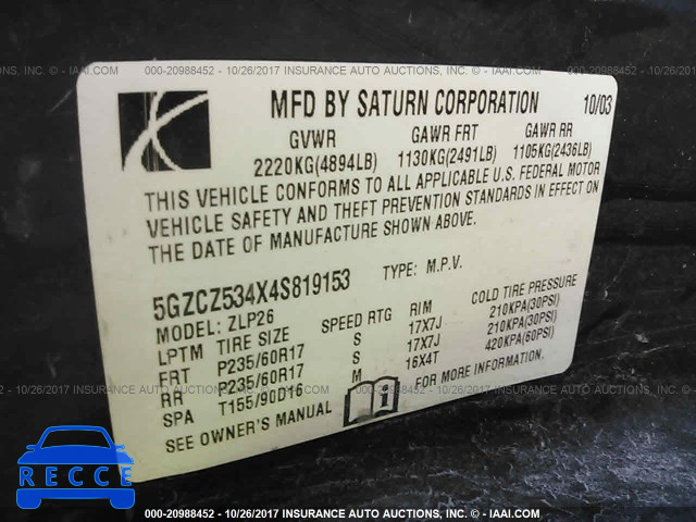 2005 Saturn VUE 5GZCZ53435S833879 image 8