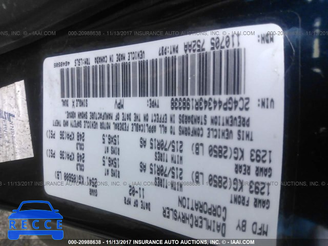 2003 Chrysler Town & Country LX 2C4GP44343R198338 image 8