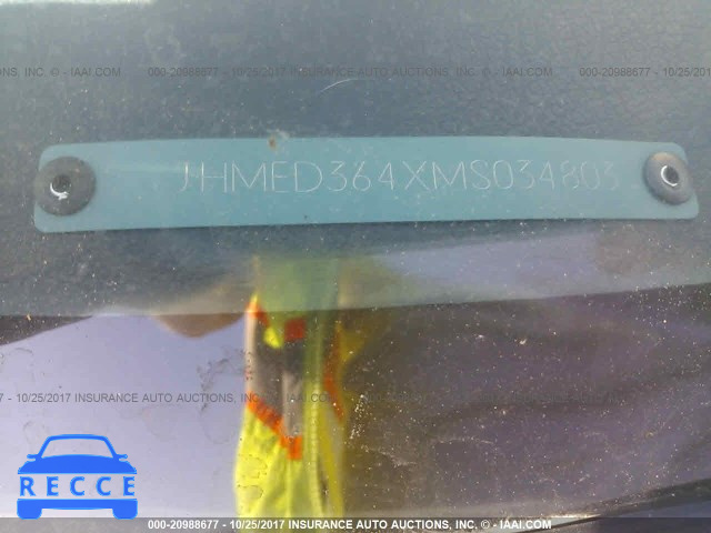 1991 Honda Civic DX JHMED364XMS034803 image 8