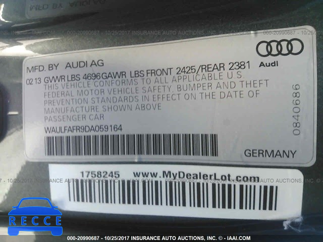 2013 Audi A5 PREMIUM PLUS WAULFAFR9DA059164 image 8