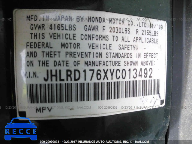 2000 Honda CR-V JHLRD176XYC013492 image 8