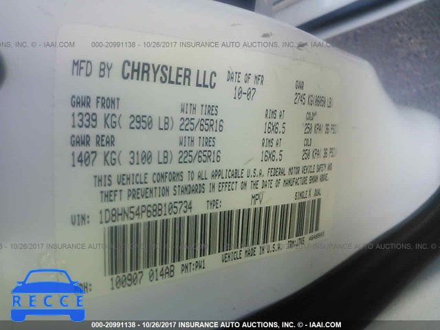 2008 Dodge Grand Caravan 1D8HN54P68B105734 image 8