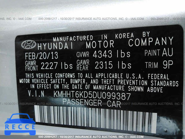 2013 Hyundai Genesis Coupe 2.0T KMHHT6KD5DU099387 зображення 8