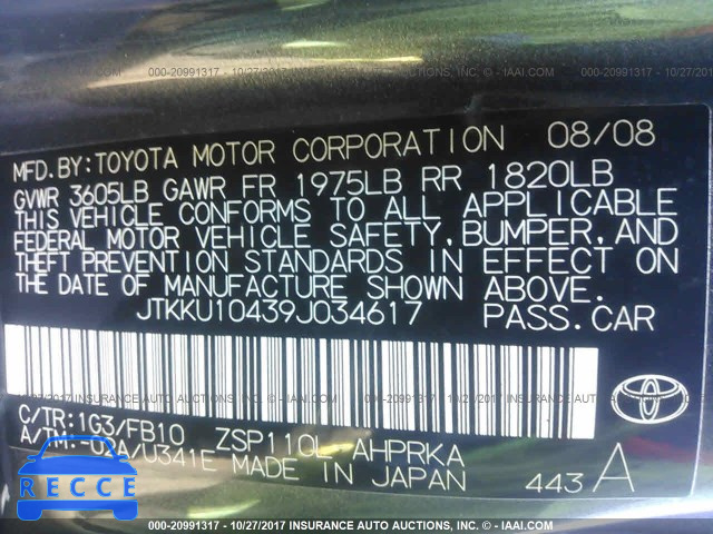 2009 Scion XD JTKKU10439J034617 image 8