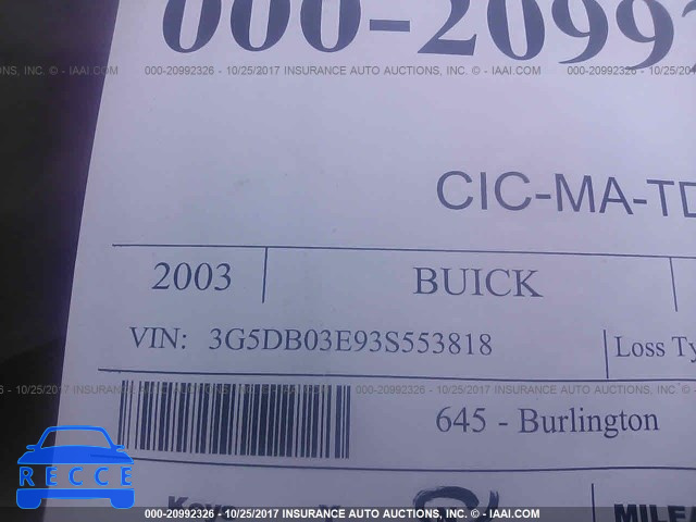 2003 Buick Rendezvous CX/CXL 3G5DB03E93S553818 зображення 8