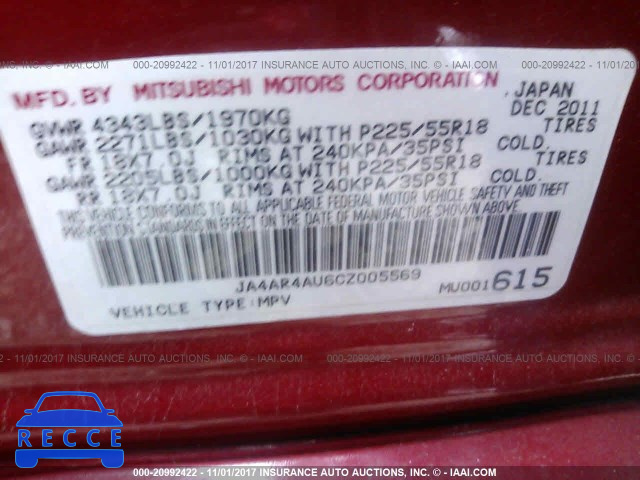 2012 Mitsubishi Outlander Sport SE JA4AR4AU6CZ005569 image 8