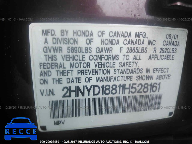 2001 Acura MDX 2HNYD18811H528161 image 8