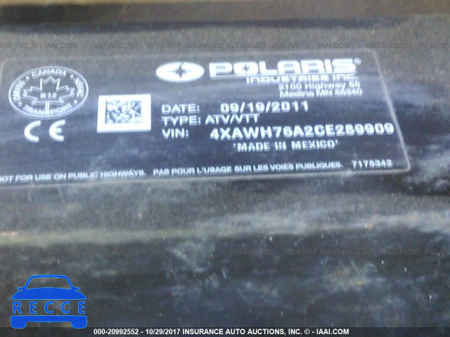2012 Polaris Ranger 800 CREW 4XAWH76A2CE289909 зображення 9