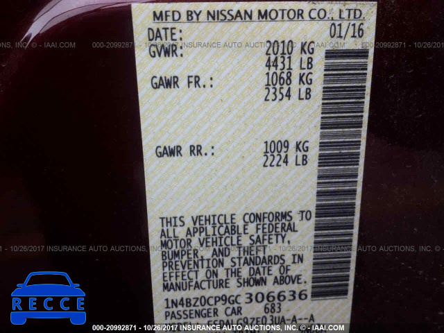 2016 Nissan Leaf SV/SL 1N4BZ0CP9GC306636 image 8