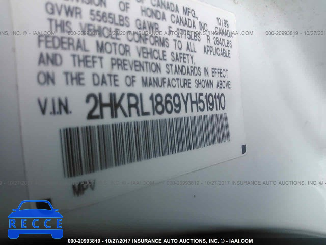 2000 Honda Odyssey 2HKRL1869YH519110 image 8