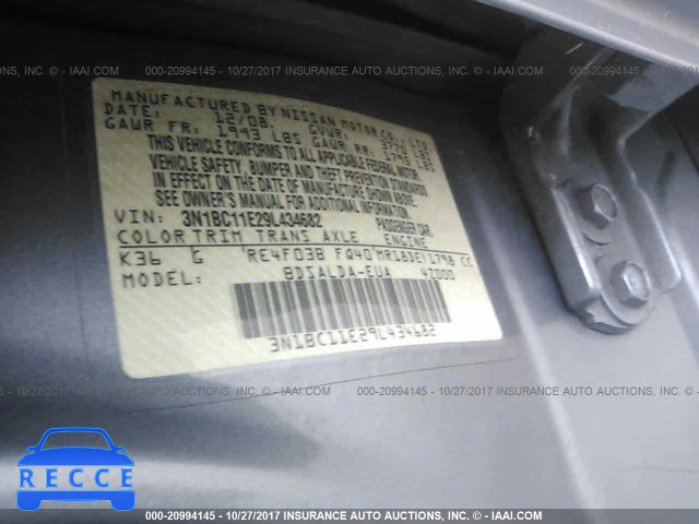 2009 Nissan Versa 3N1BC11E29L434682 image 8