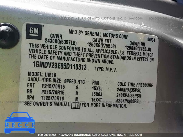 2005 Pontiac Montana 1GMDV23E85D110313 image 8