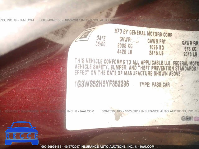 2000 OLDSMOBILE INTRIGUE 1G3WS52H5YF353296 Bild 8