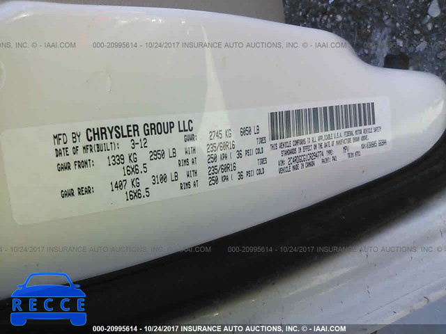 2012 DODGE GRAND CARAVAN SXT 2C4RDGCG1CR294774 image 8