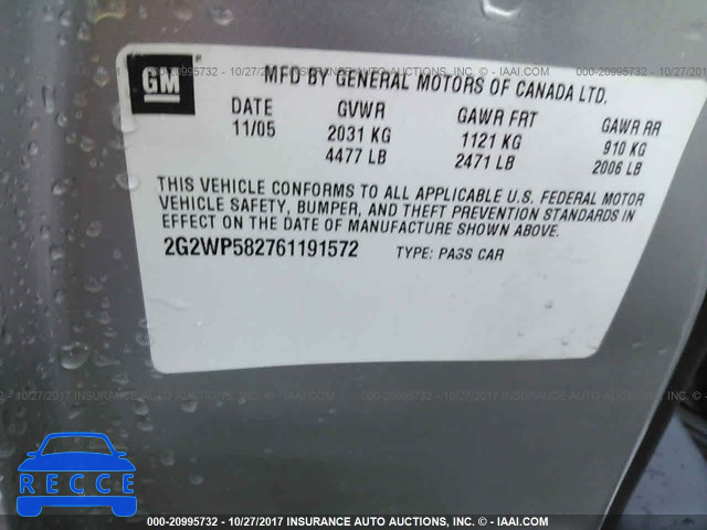2006 Pontiac Grand Prix 2G2WP582761191572 image 8